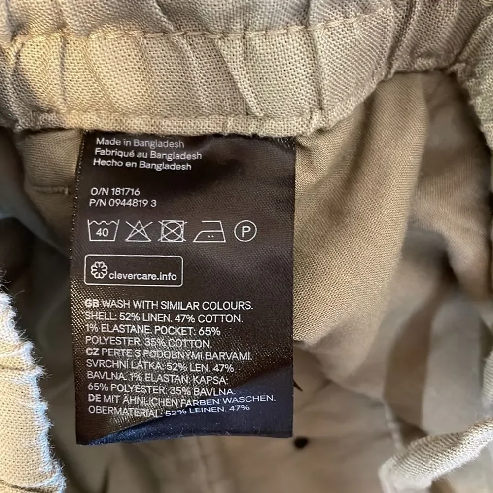 H&M Regular Fit Linen Blend Pants XS